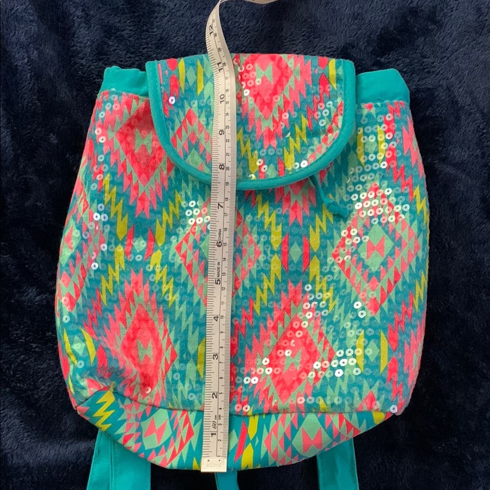Colorful Geometric Patterned Backpack - Picture 5 of 9